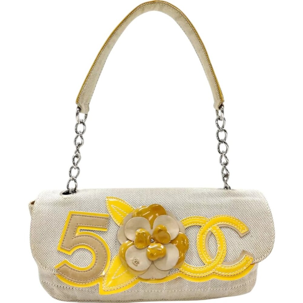 074624BH (X6) Chanel Shoulder Bag Chocolate Bar Gray Canvas